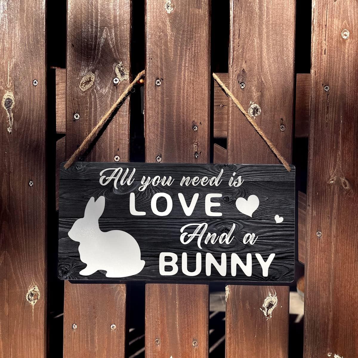 Cartel de Madera Qious Conejo 30x15 cm Decoración Pascua