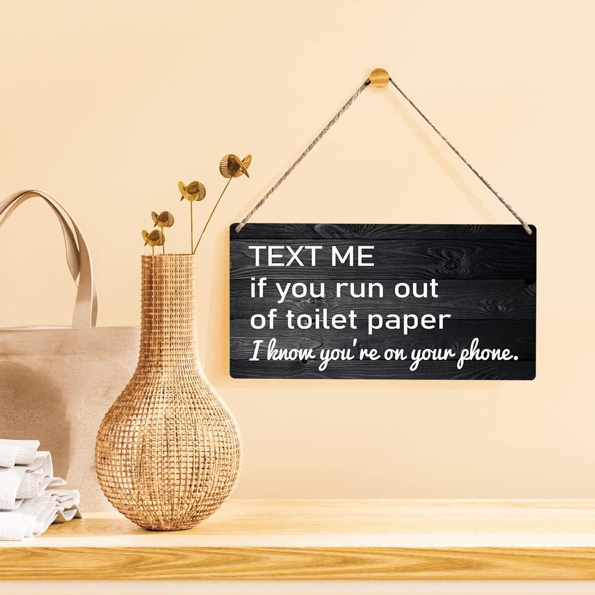 Señal de Madera Qious 15x30 cm para Baño Divertida