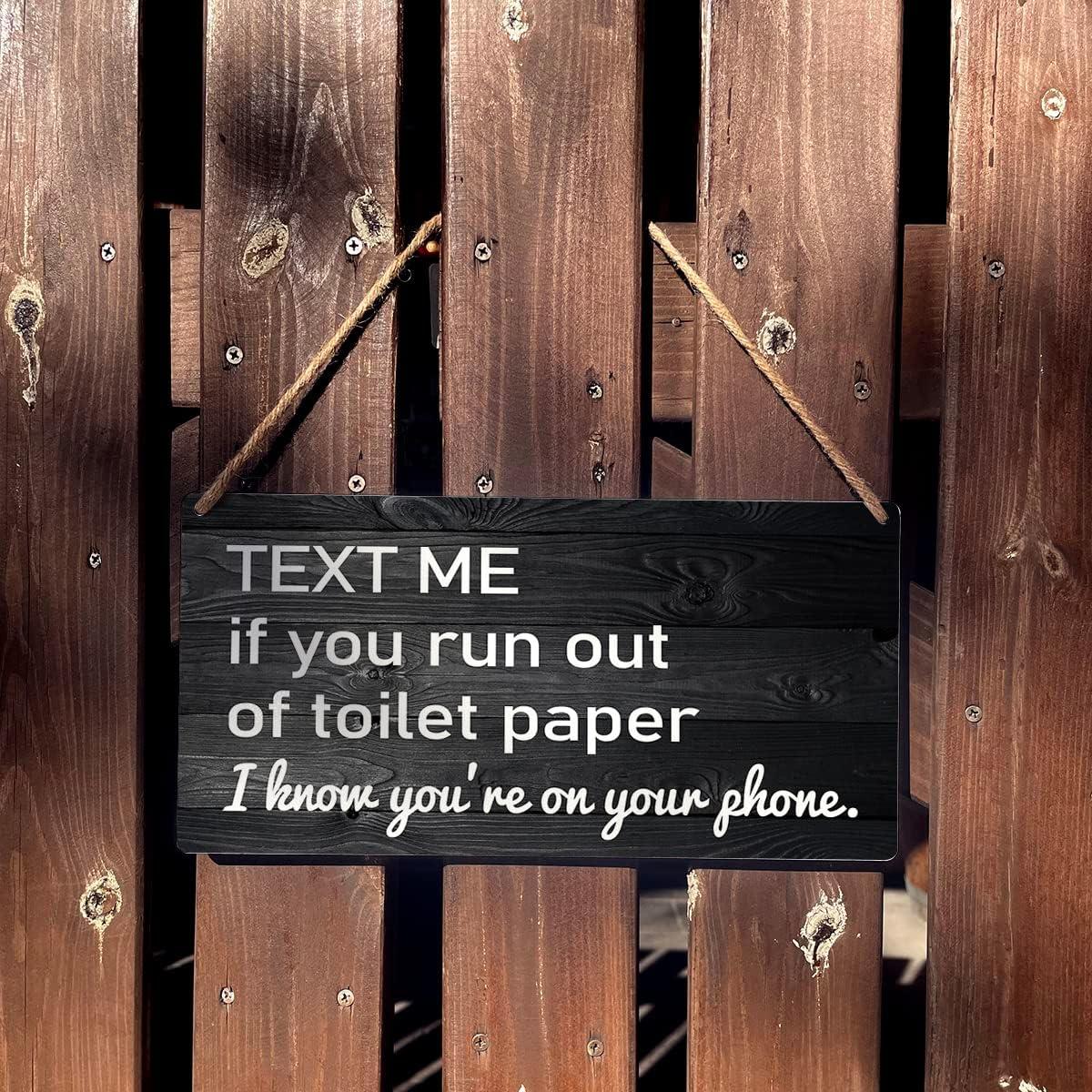 Señal de Madera Qious 15x30 cm para Baño Divertida