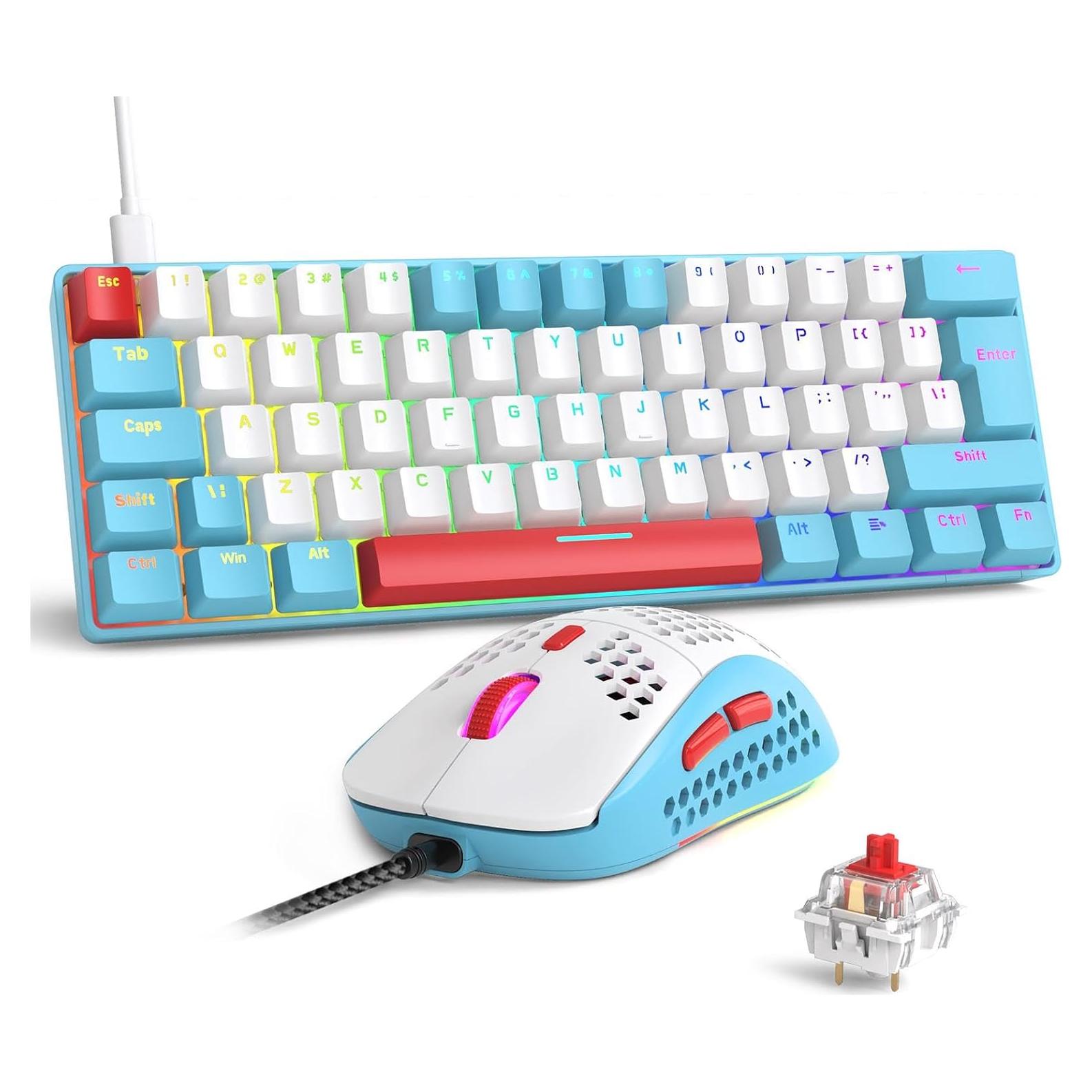 Teclado Mecánico Gaming TKL 60% LEAVEN RGB Retroiluminado