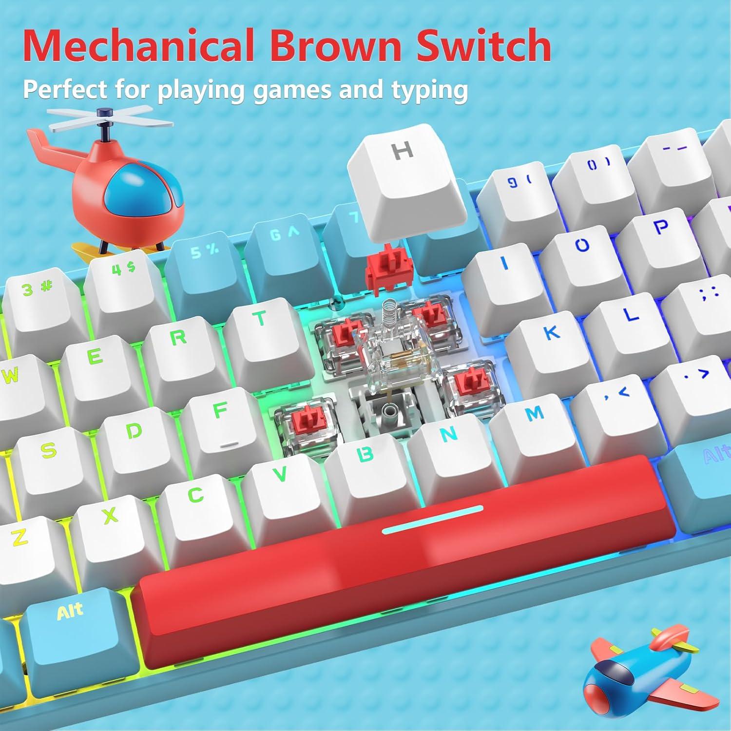 Teclado Mecánico Gaming TKL 60% LEAVEN RGB Retroiluminado