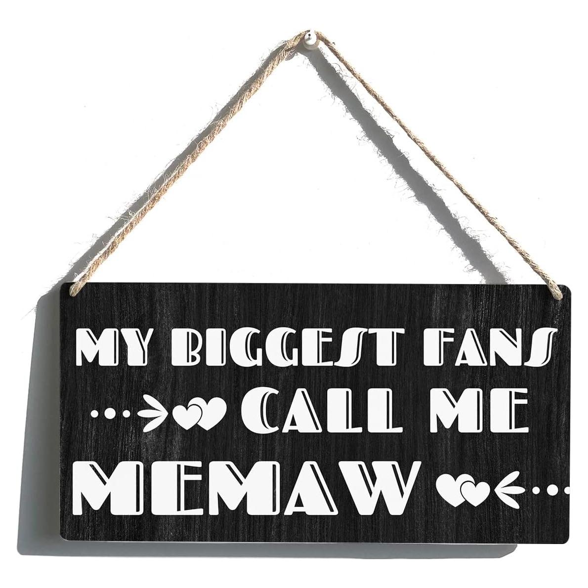 Letrero de Madera Qious Memaw 30x15 cm Decoración Rústica