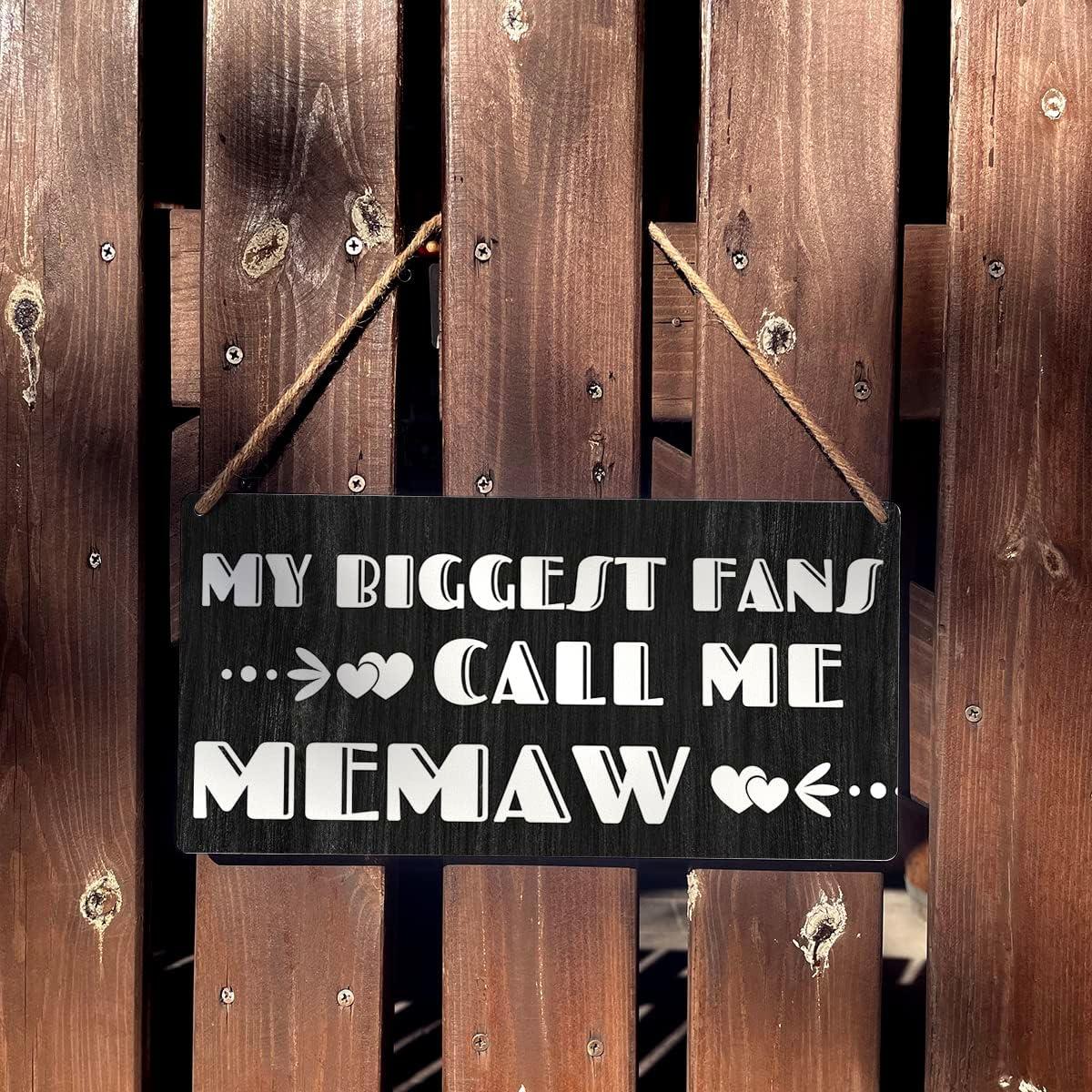 Letrero de Madera Qious Memaw 30x15 cm Decoración Rústica