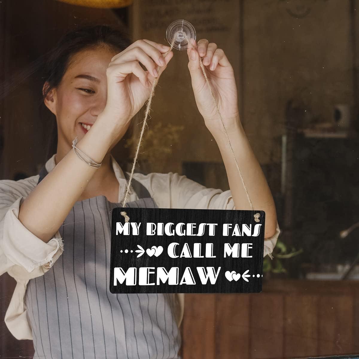 Letrero de Madera Qious Memaw 30x15 cm Decoración Rústica