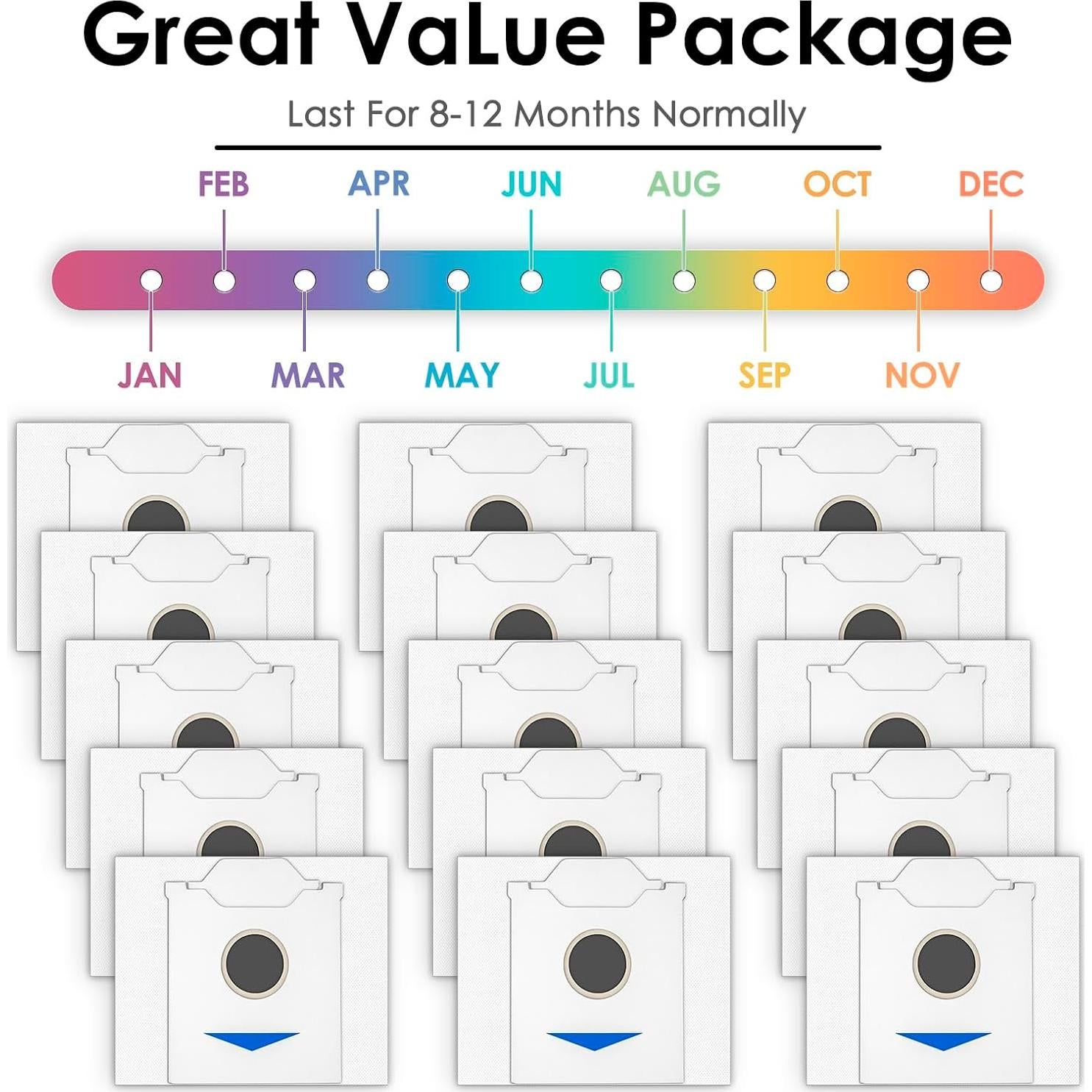 15 Bolsas de Polvo CHAIN PEAK para ECOVACS N30 Omni Pro