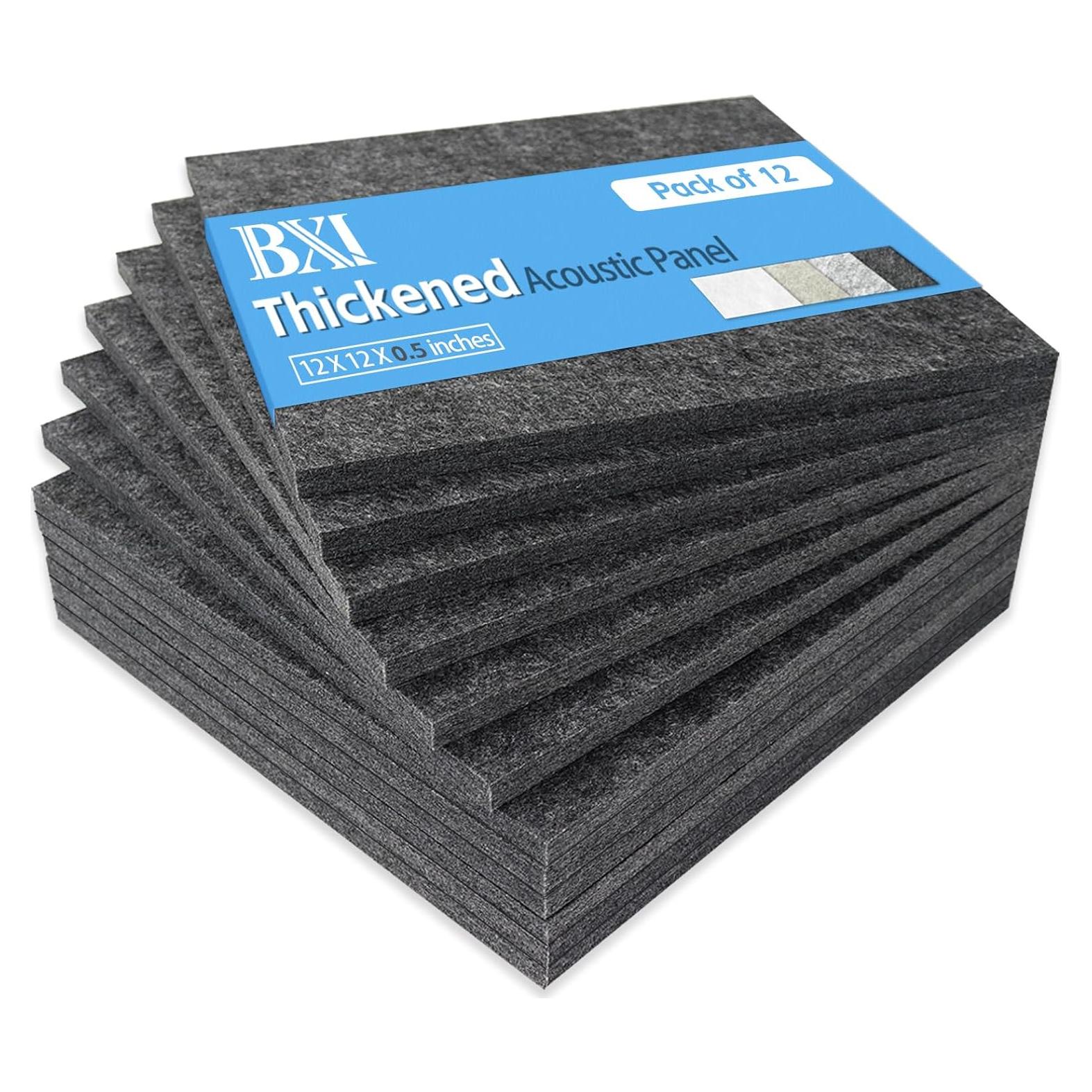Paneles Acústicos BXI 12 Piezas 30.48x30.48cm Aislantes Sonido