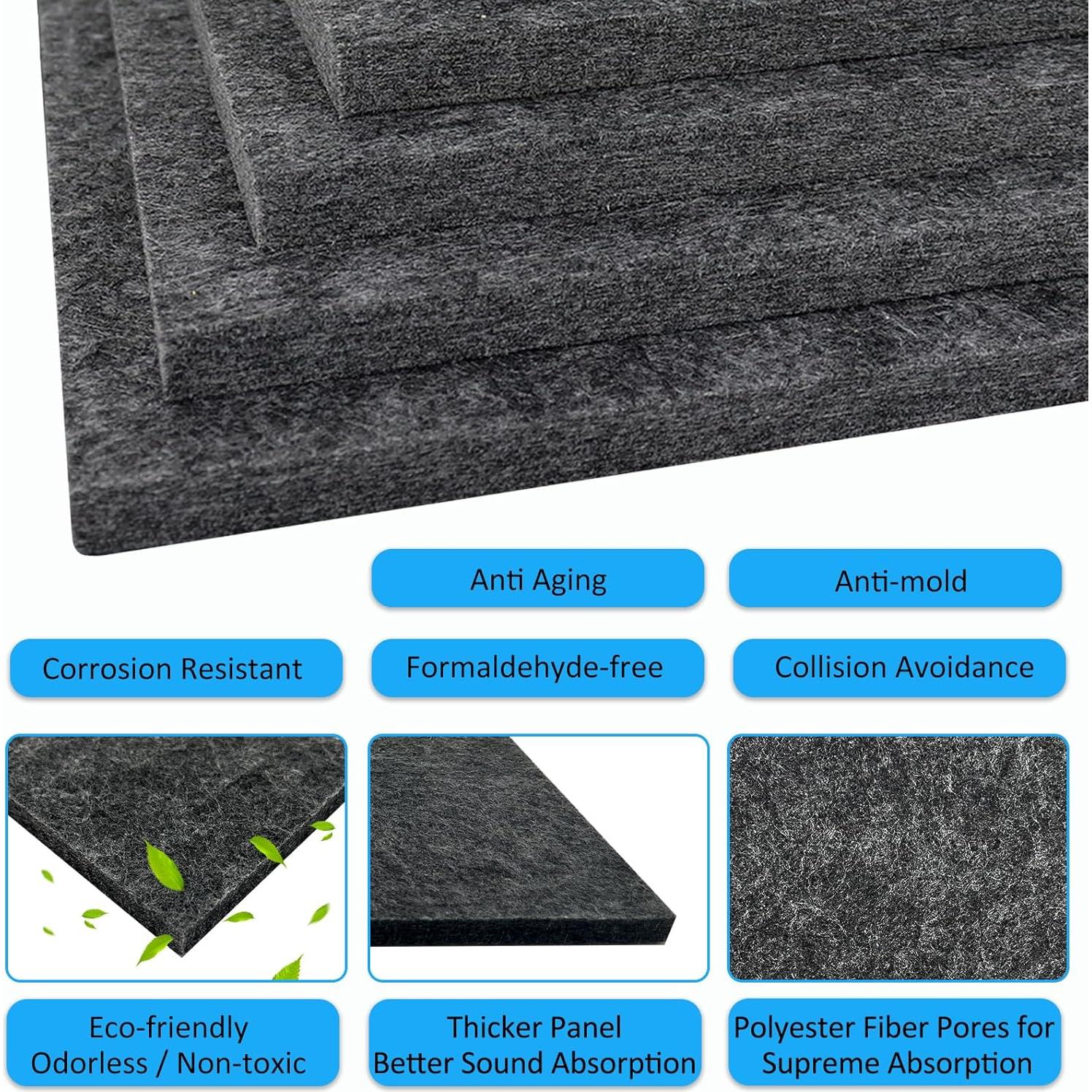 Paneles Acústicos BXI 12 Piezas 30.48x30.48cm Aislantes Sonido