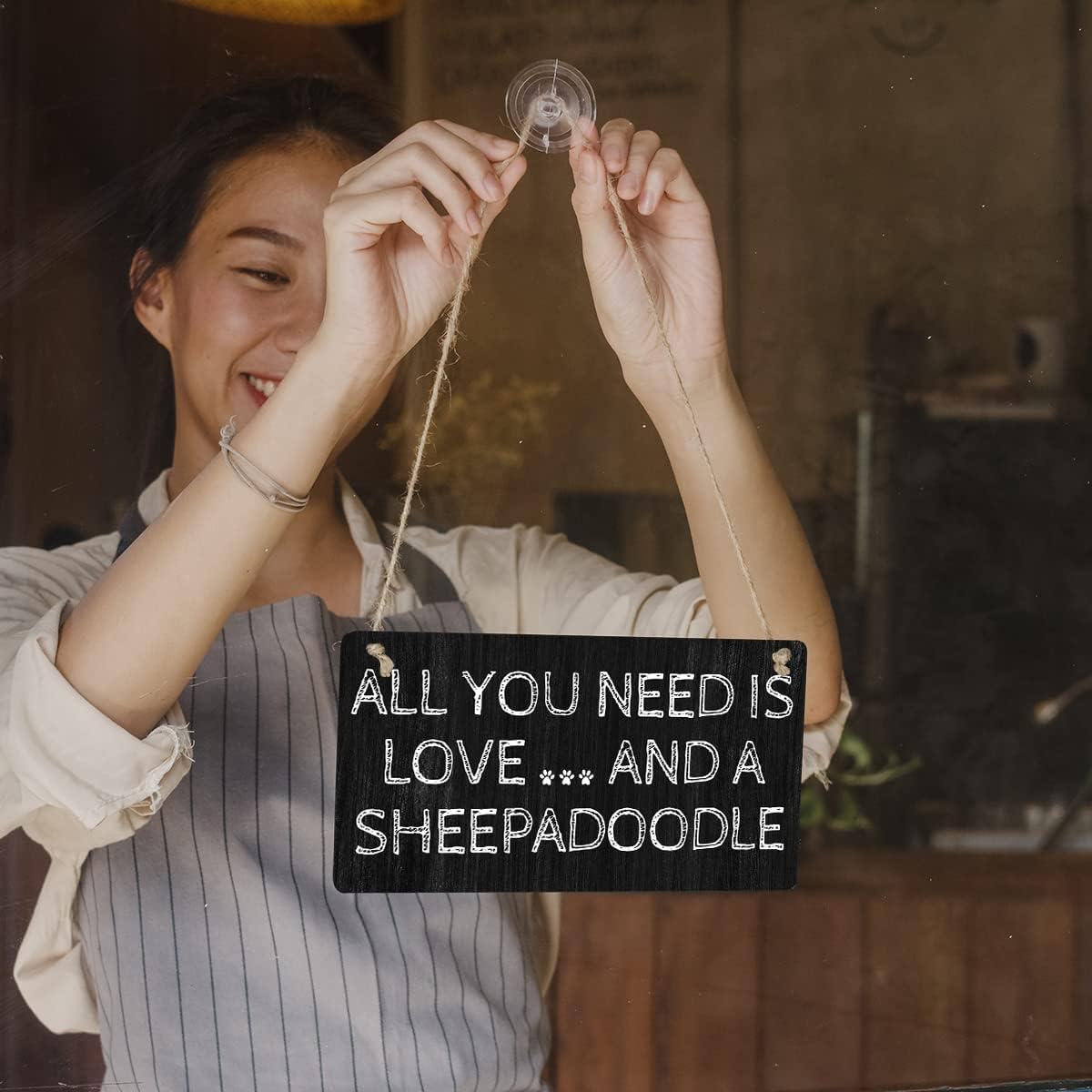 Señal de Madera Qious Mamá Sheepadoodle 30x15 cm