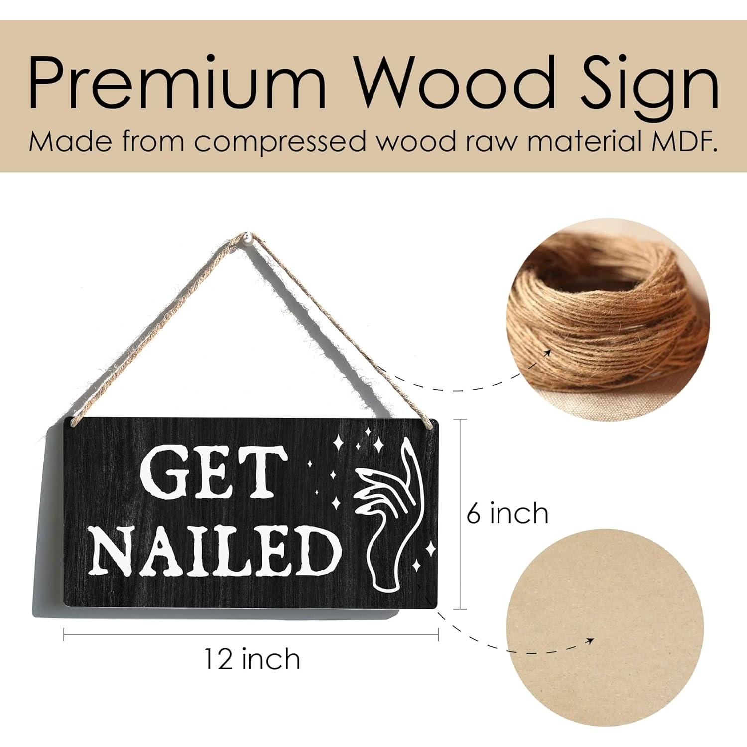 Cartel de Madera Rústico Get Nailed 30x15 cm Decoración