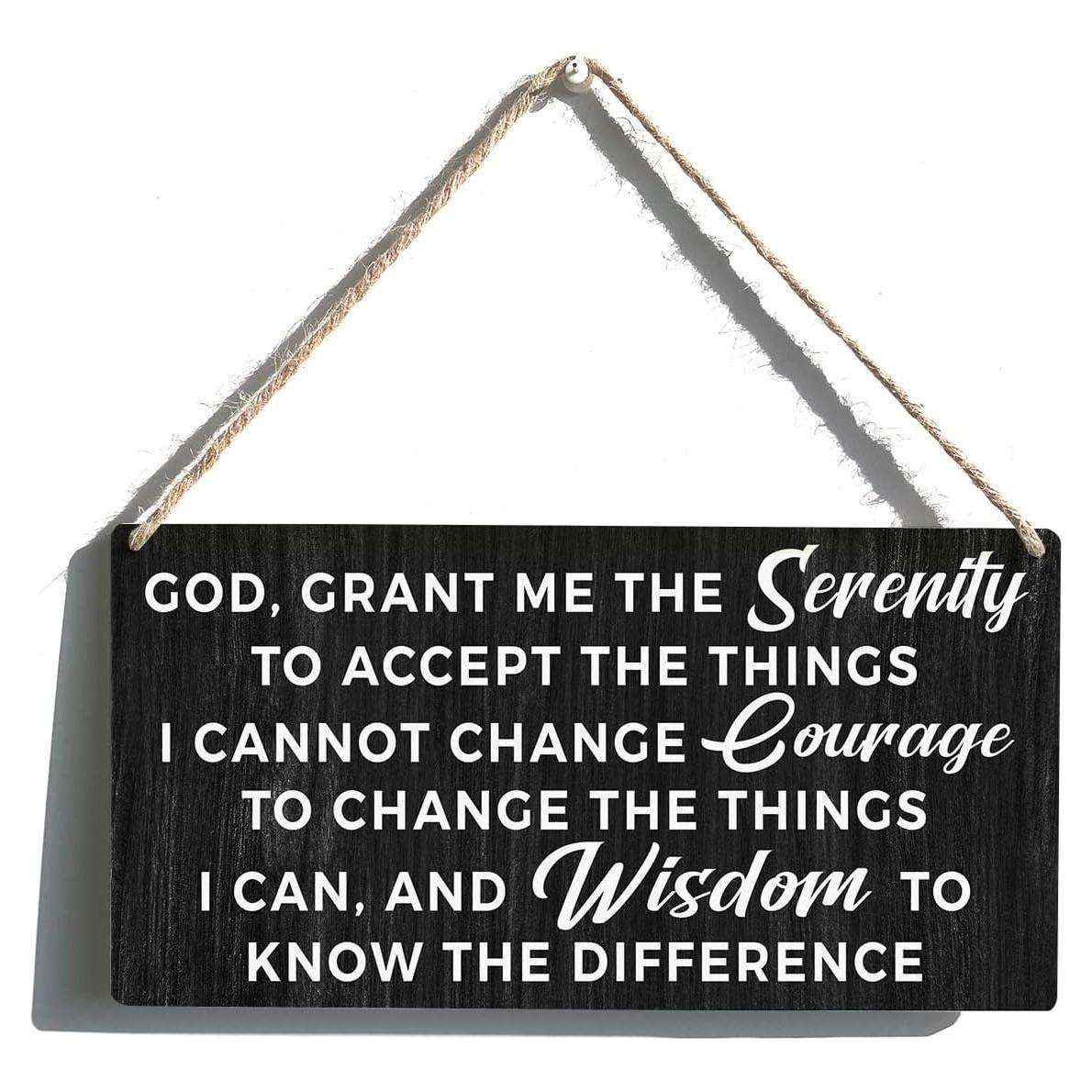 Cartel de Madera Oración de Serenidad Qious 30x15 cm