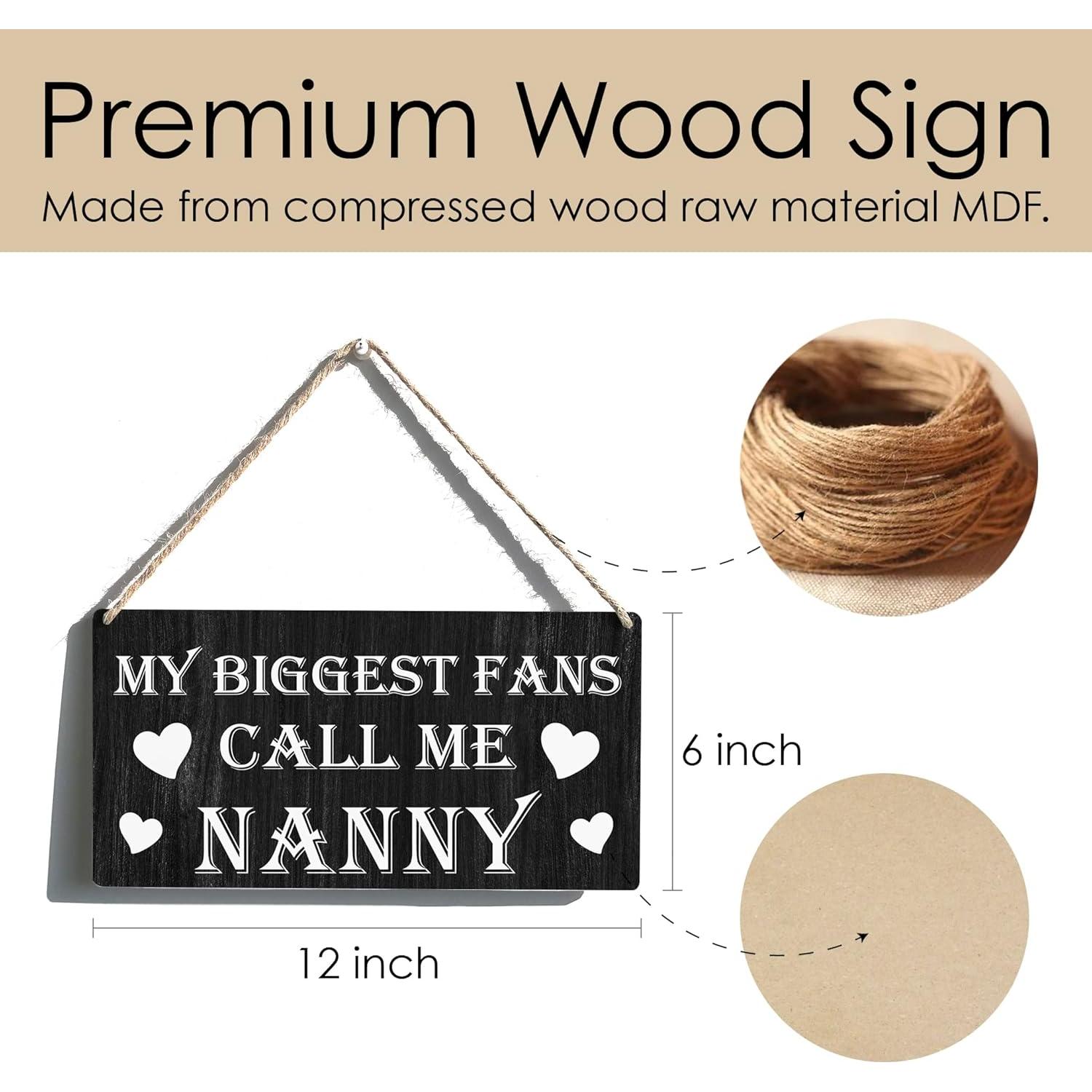 Cartel de Madera Niñera Qious 30x15 cm Decoración Rústica