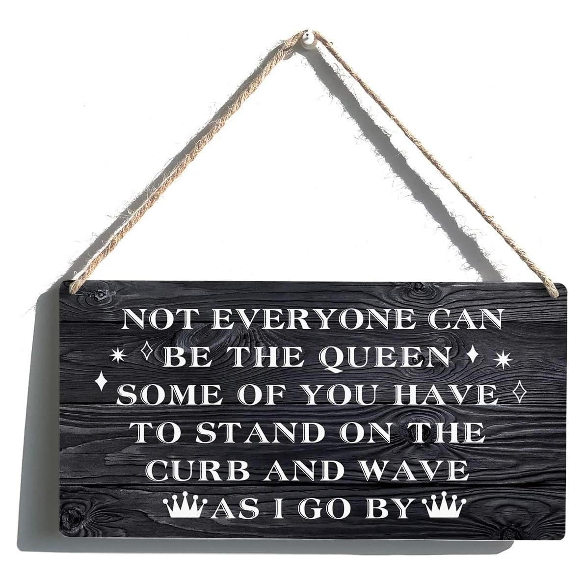 Cartel Divertido Qious Madera 30x15 cm Decoración Hogar