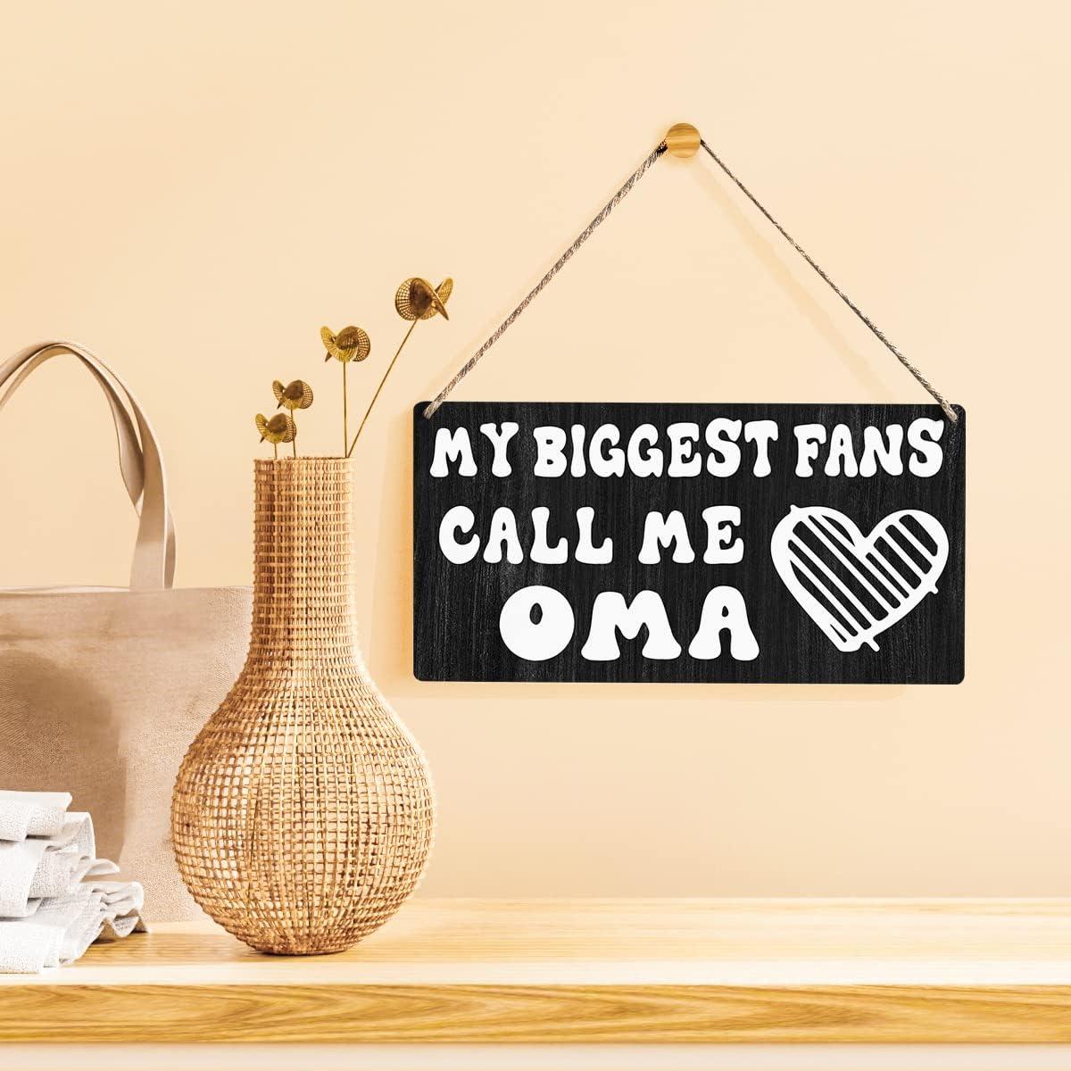 Placa Colgante de Madera Qious Oma Granja 30x15 cm