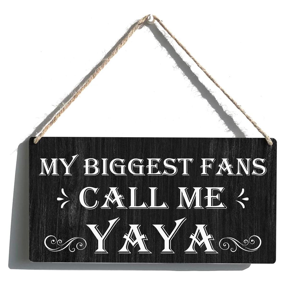 Placa Colgante de Madera Qious 15x30 cm Mis Fans Yaya