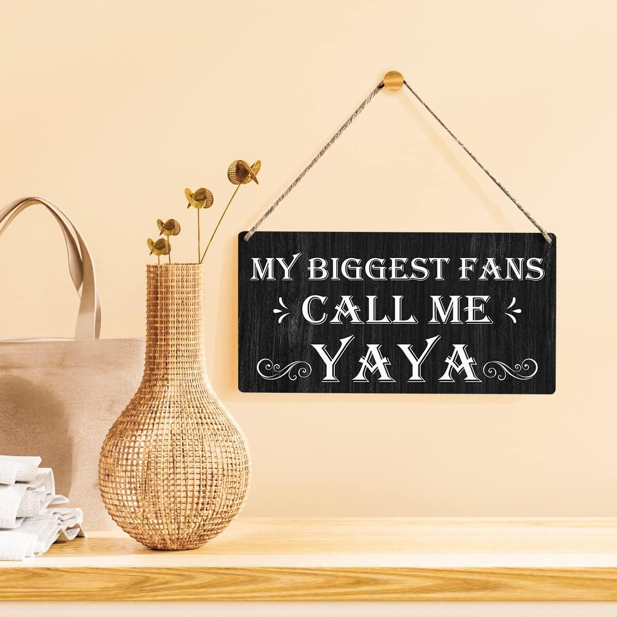 Placa Colgante de Madera Qious 15x30 cm Mis Fans Yaya
