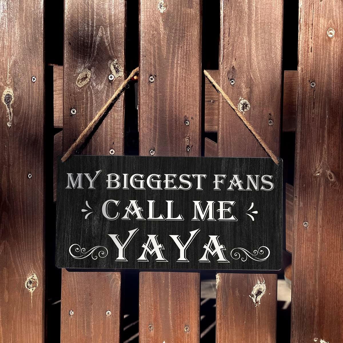 Placa Colgante de Madera Qious 15x30 cm Mis Fans Yaya