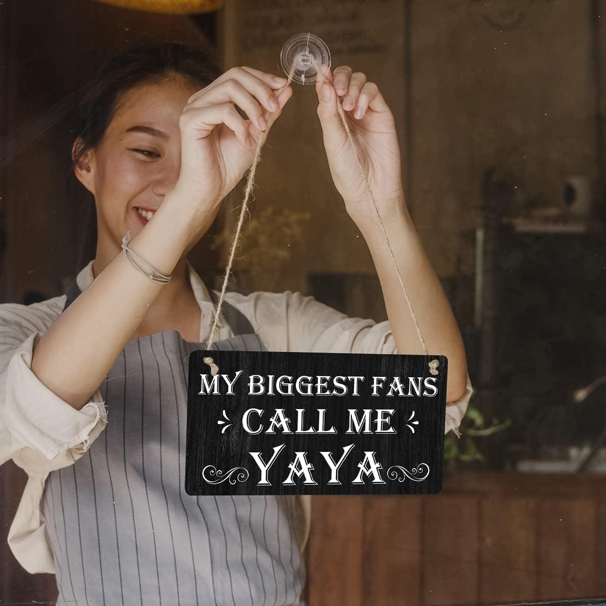 Placa Colgante de Madera Qious 15x30 cm Mis Fans Yaya