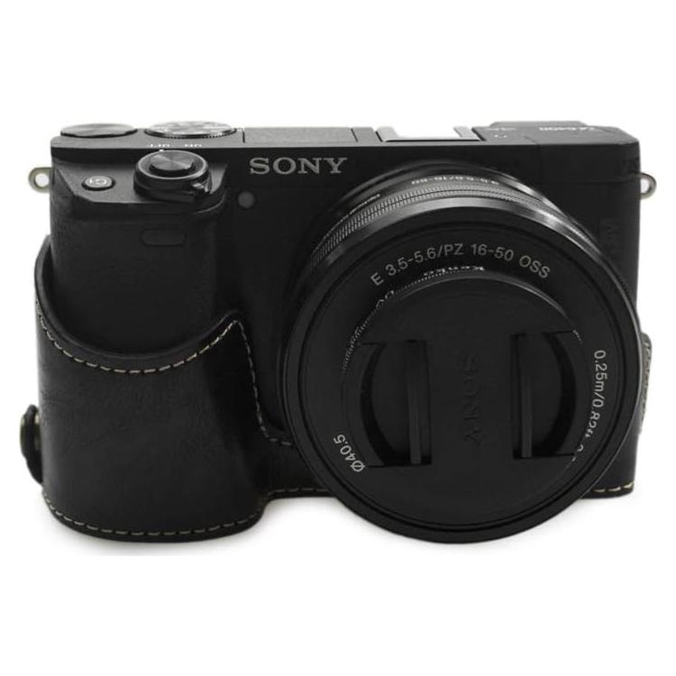 kinokoo Bottom Case for Sony A6400 A6100, Protective Cover Hand Grip, Retro Style, Black, Camera Protection, Photography