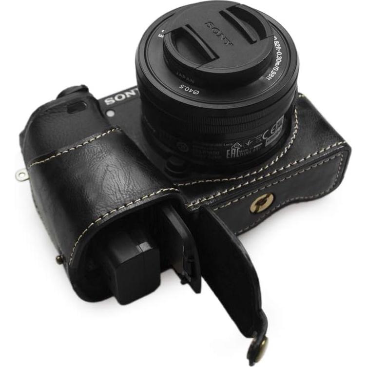 kinokoo Bottom Case for Sony A6400 A6100, Protective Cover Hand Grip, Retro Style, Black, Camera Protection, Photography