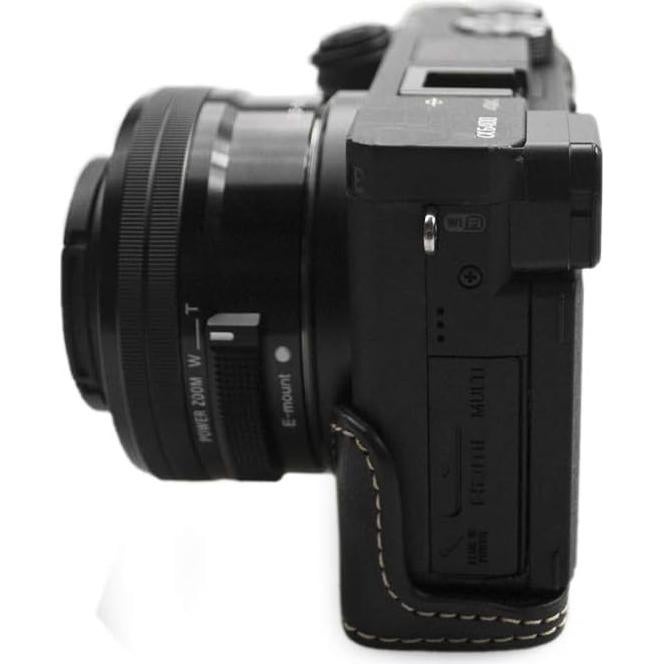 kinokoo Bottom Case for Sony A6400 A6100, Protective Cover Hand Grip, Retro Style, Black, Camera Protection, Photography