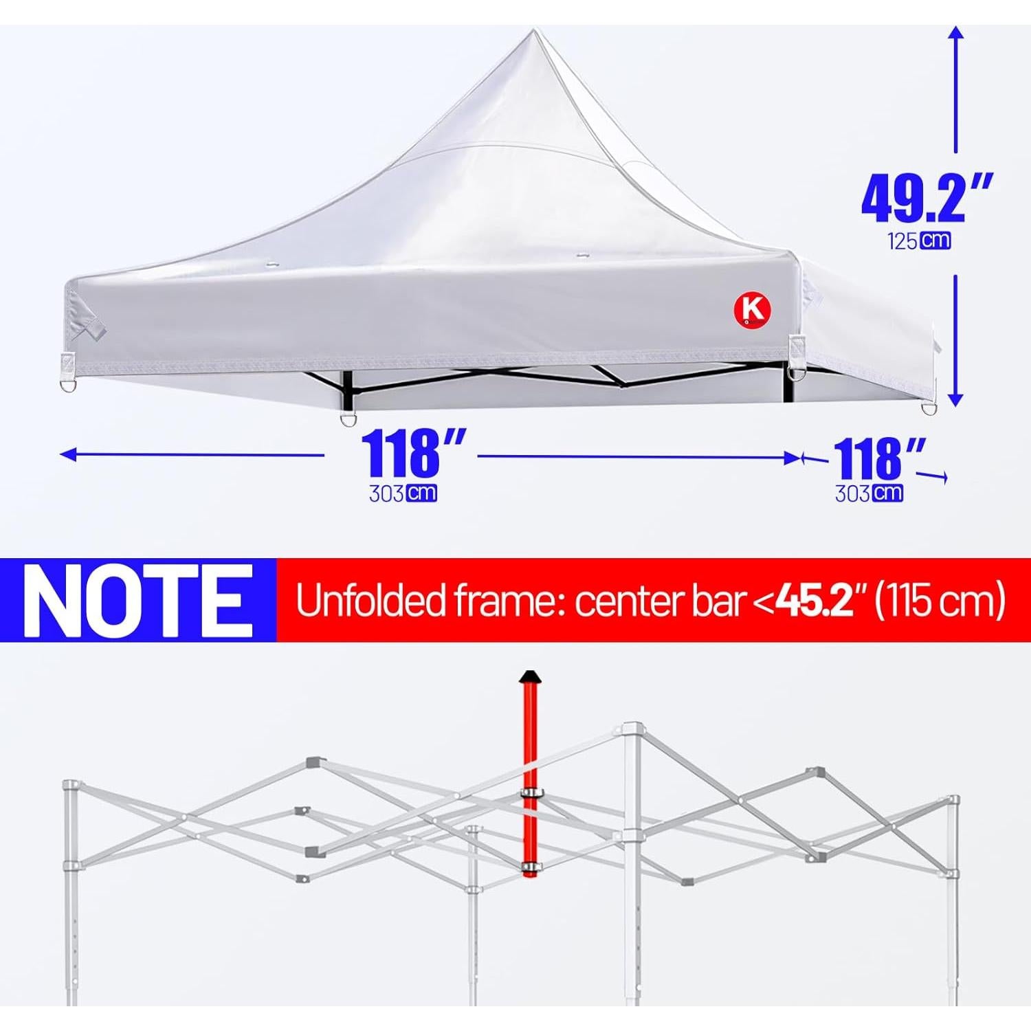 Cubierta de Reemplazo 10x10 KaKuEike - Tela Oxford 600D Impermeable