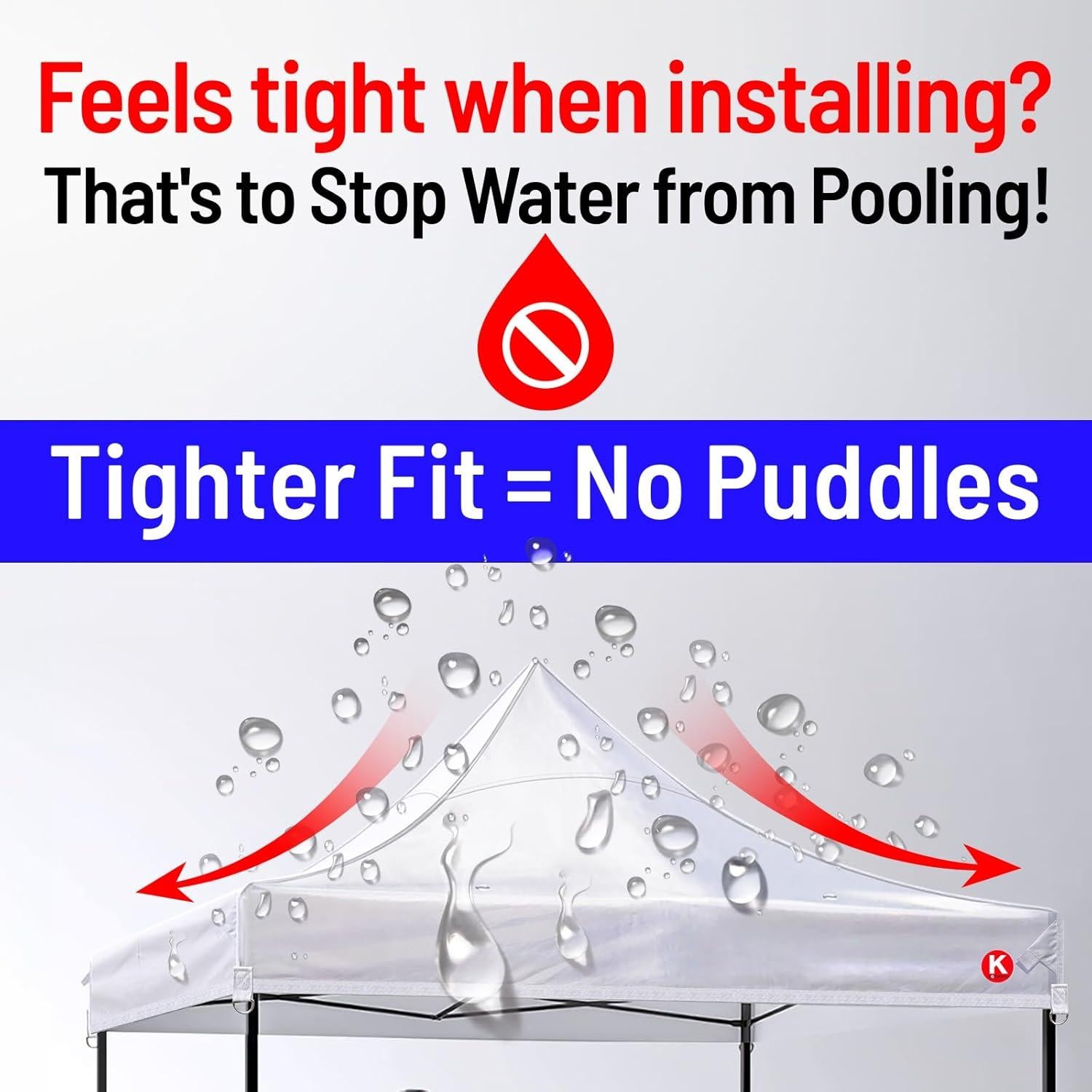 Cubierta de Reemplazo 10x10 KaKuEike - Tela Oxford 600D Impermeable