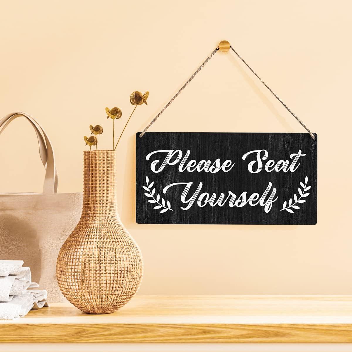 Señal de Baño de Madera Qious 30x15 cm Rústica Colgante