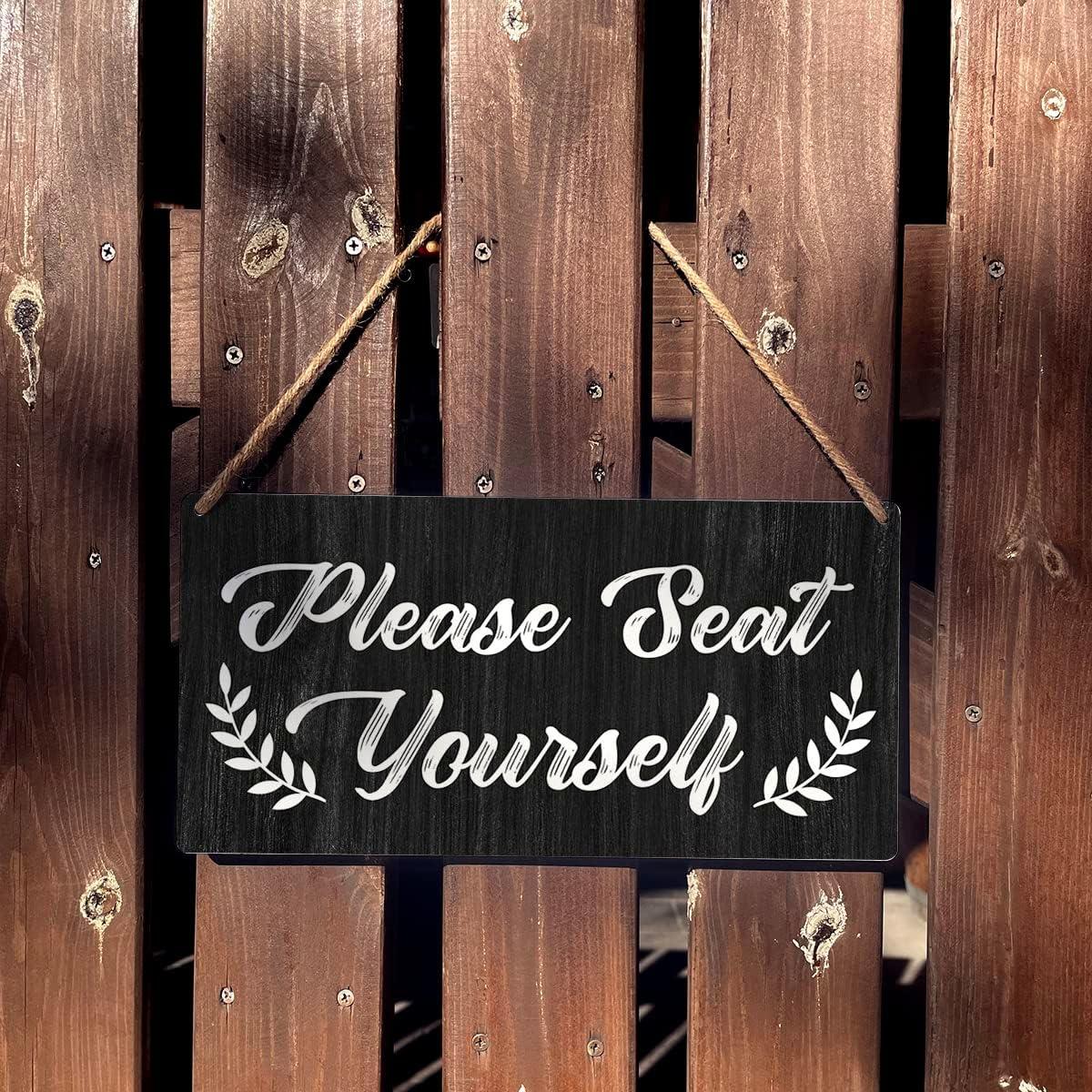 Señal de Baño de Madera Qious 30x15 cm Rústica Colgante