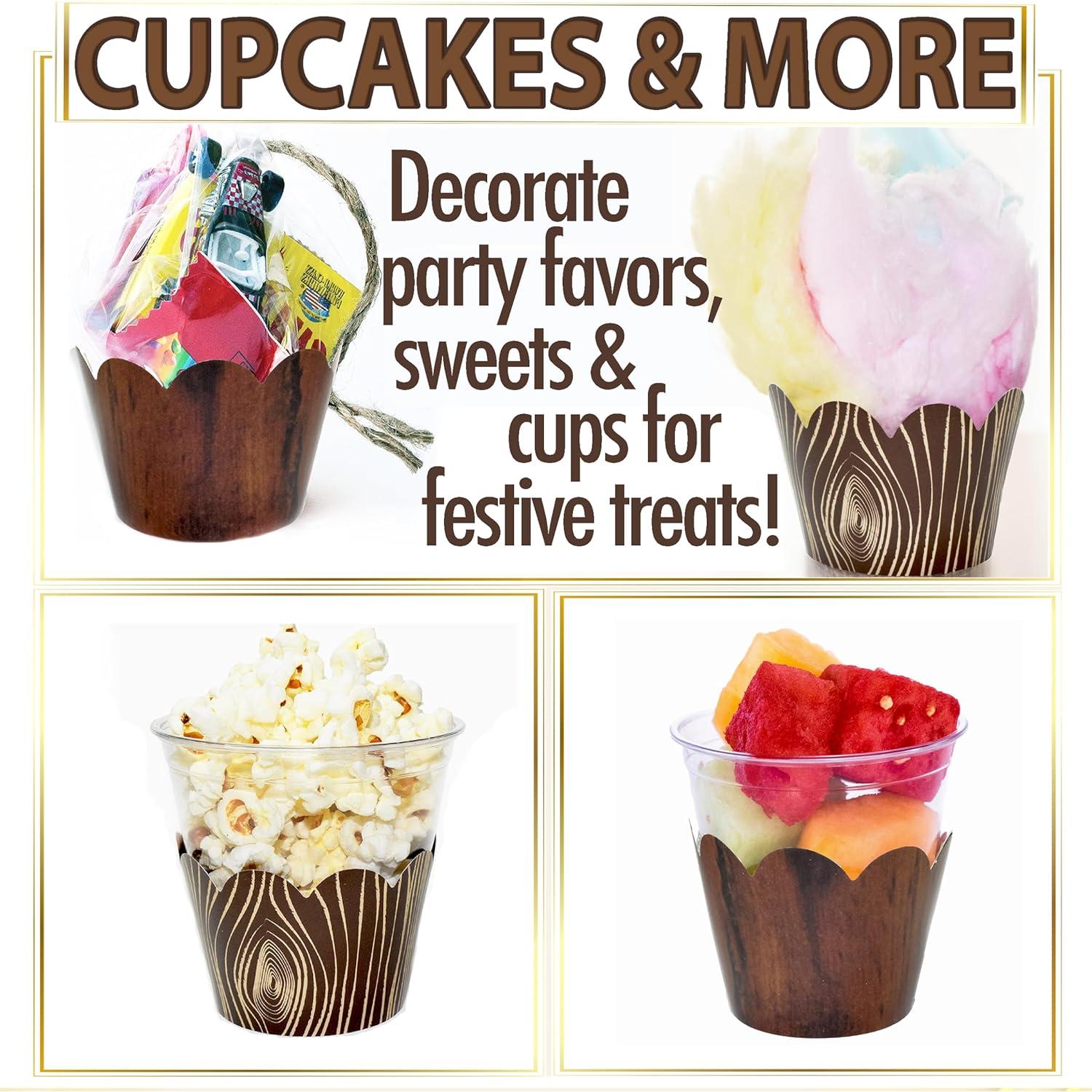 Fundas para Cupcakes Confetti Couture - Grano de Madera 24 Pzas