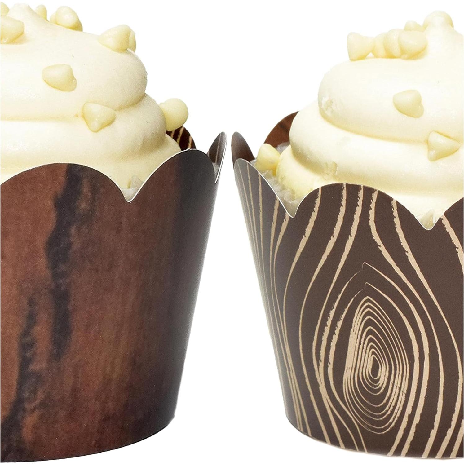 Fundas para Cupcakes Confetti Couture - Grano de Madera 24 Pzas