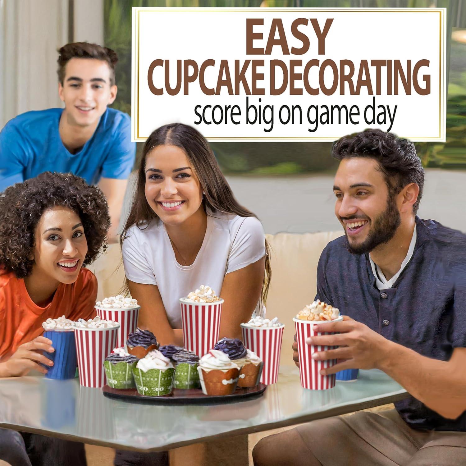 Fundas para Cupcakes Confetti Couture - Fútbol Verde y Marrón