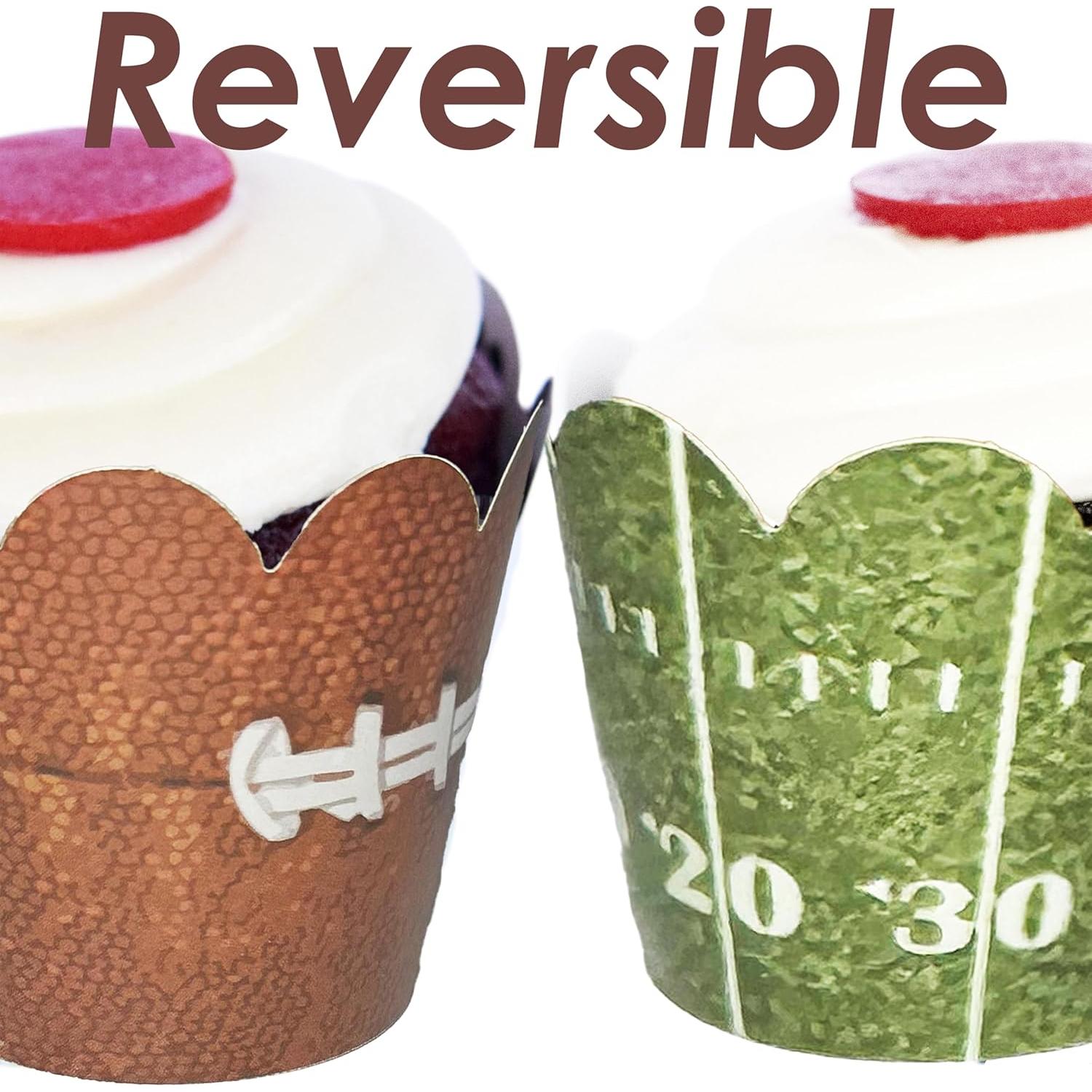 Fundas para Cupcakes Confetti Couture - Fútbol Verde y Marrón