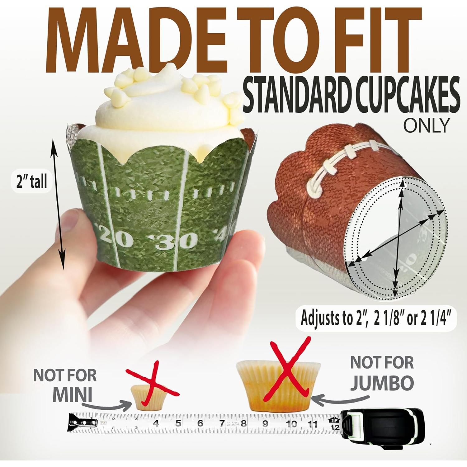 Fundas para Cupcakes Confetti Couture - Fútbol Verde y Marrón