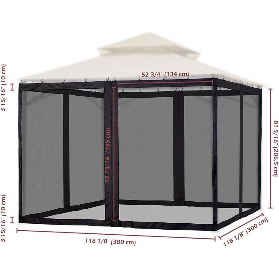 Malla de Reemplazo Universal Yescom para Gazebo 3x3 m