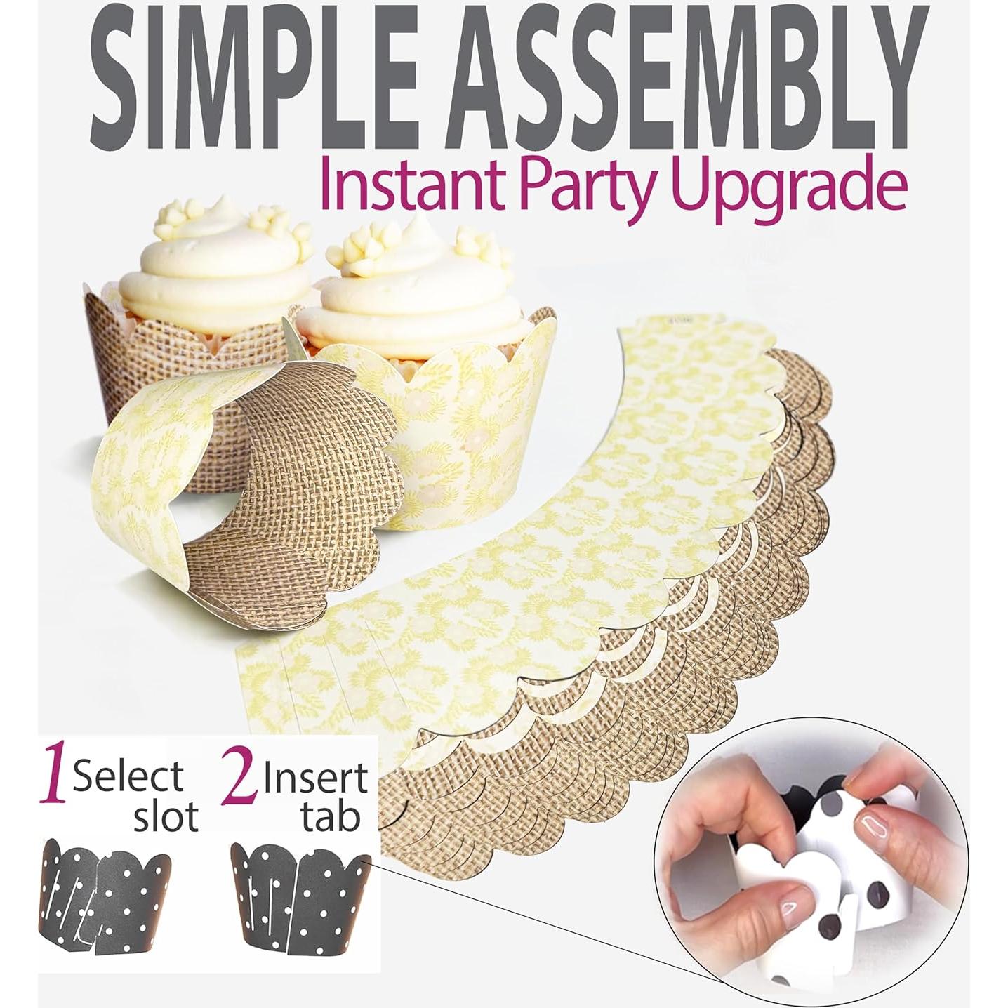 Fundas para Cupcake Confetti Couture 24 Pzas Reversibles