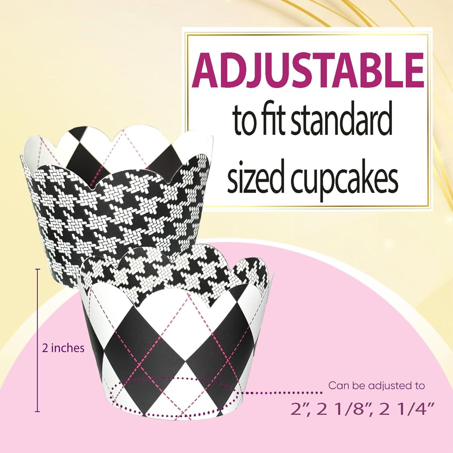 Fundas para Cupcake Confetti Couture 24 Piezas Blanco y Negro