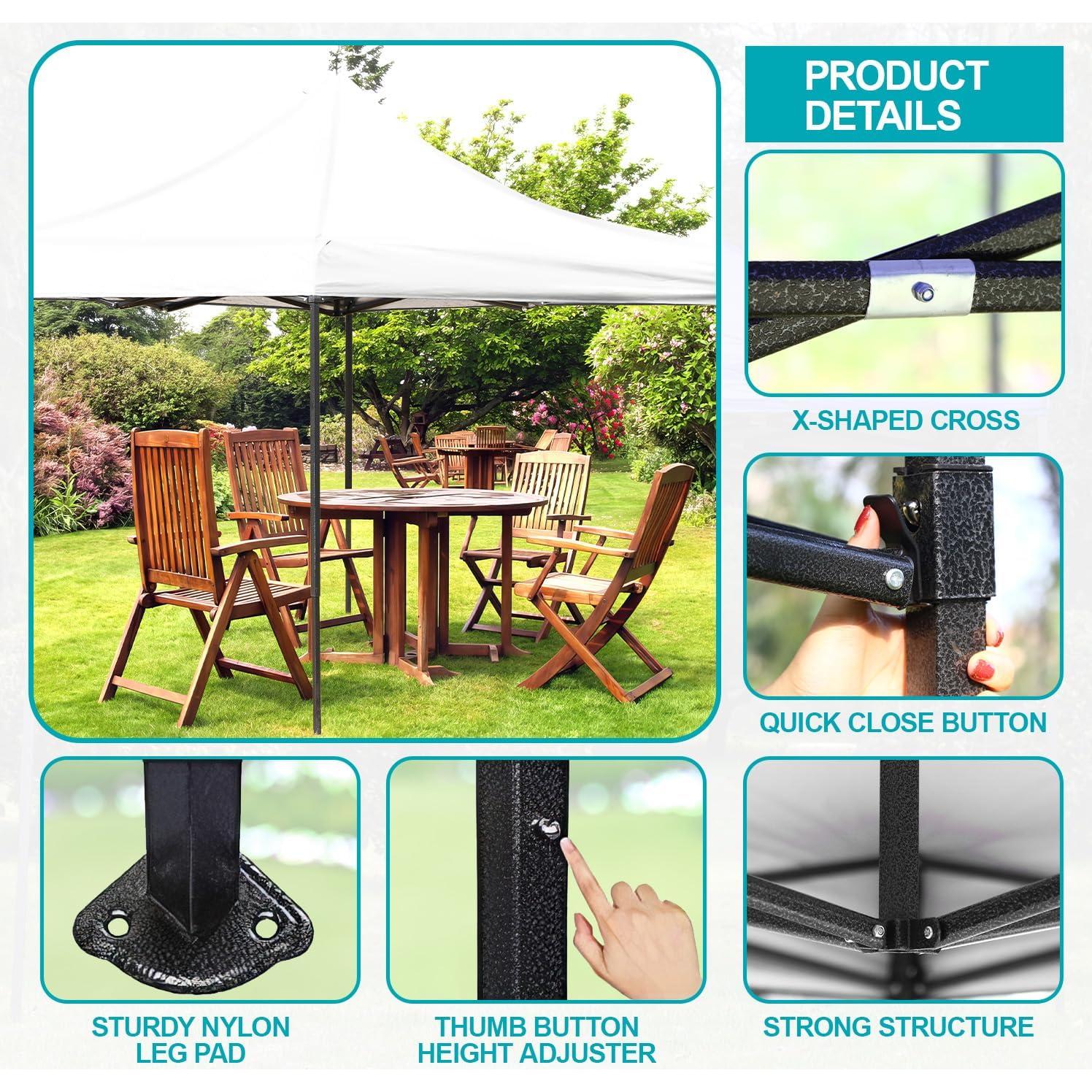 Carpa Pop Up Ruesleag 3x3m Blanca Impermeable para Eventos