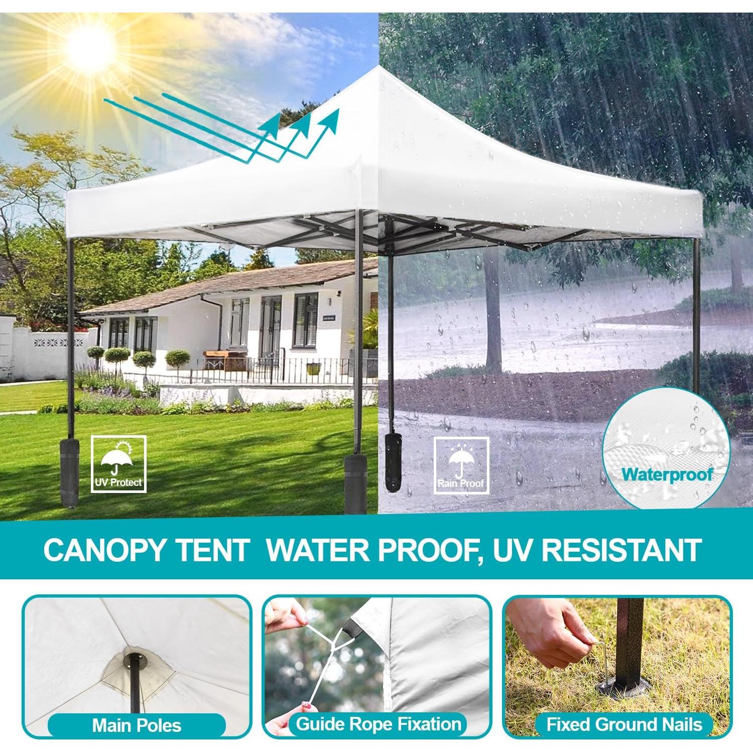 Carpa Pop Up Ruesleag 3x3m Blanca Impermeable para Eventos