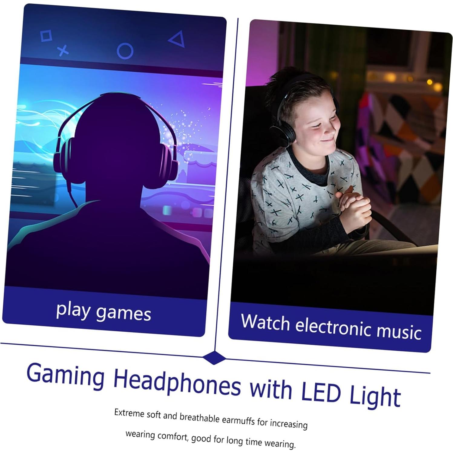 Auriculares para Juegos Tofficu con LED y Micrófono - Negro