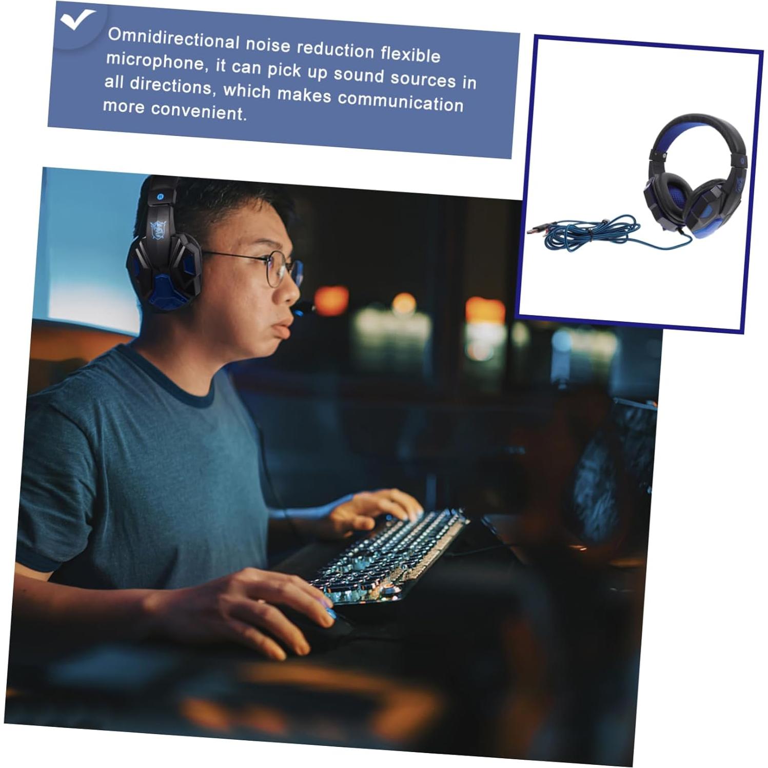 Auriculares para Juegos Tofficu con LED y Micrófono - Negro