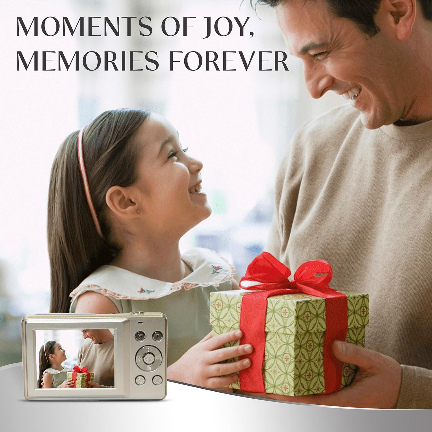 Yashica DigiPix 100 Digital Camera - FHD 1080P Point and Shoot with 16X Zoom, Supports Micro SD Cards - Silver