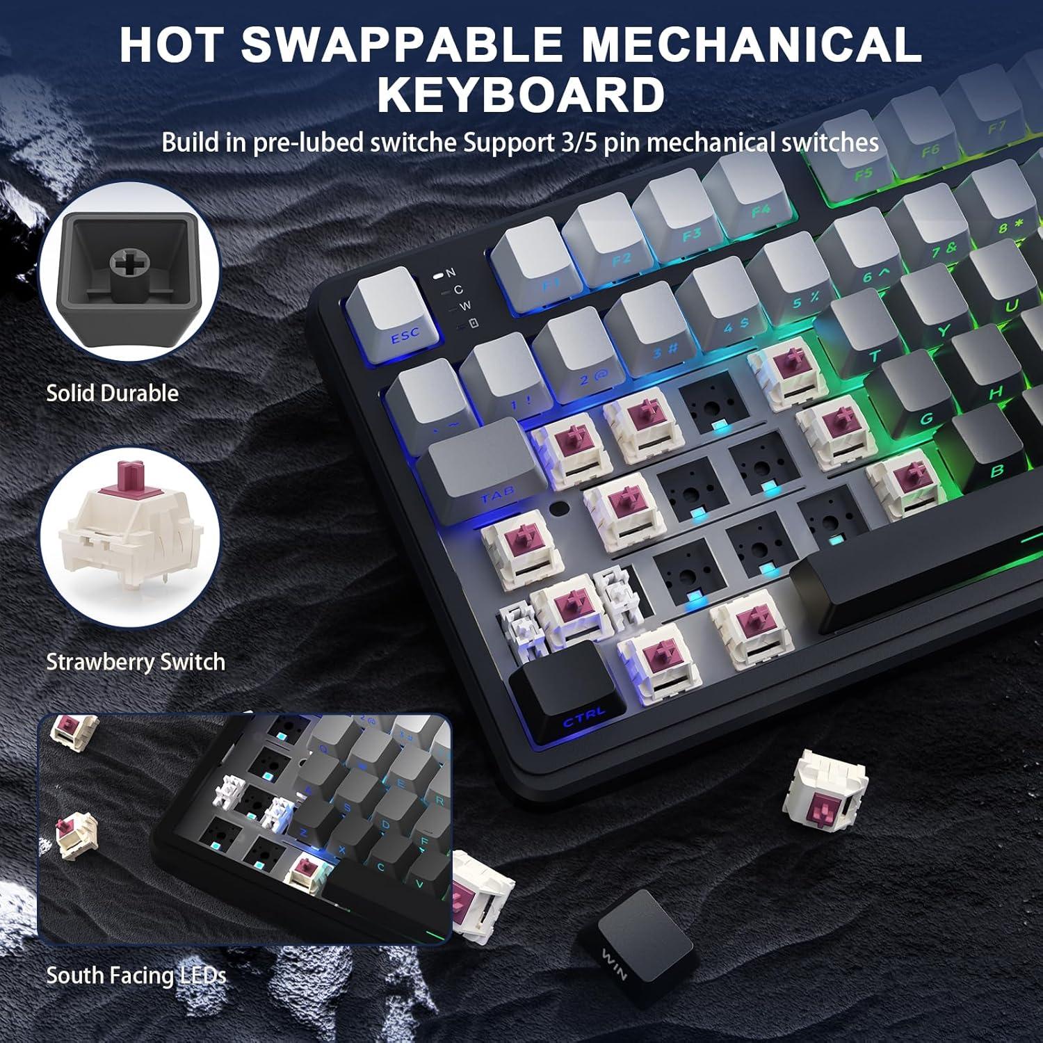 Teclado Mecánico Inalámbrico Attack Shark X98 RGB PBT