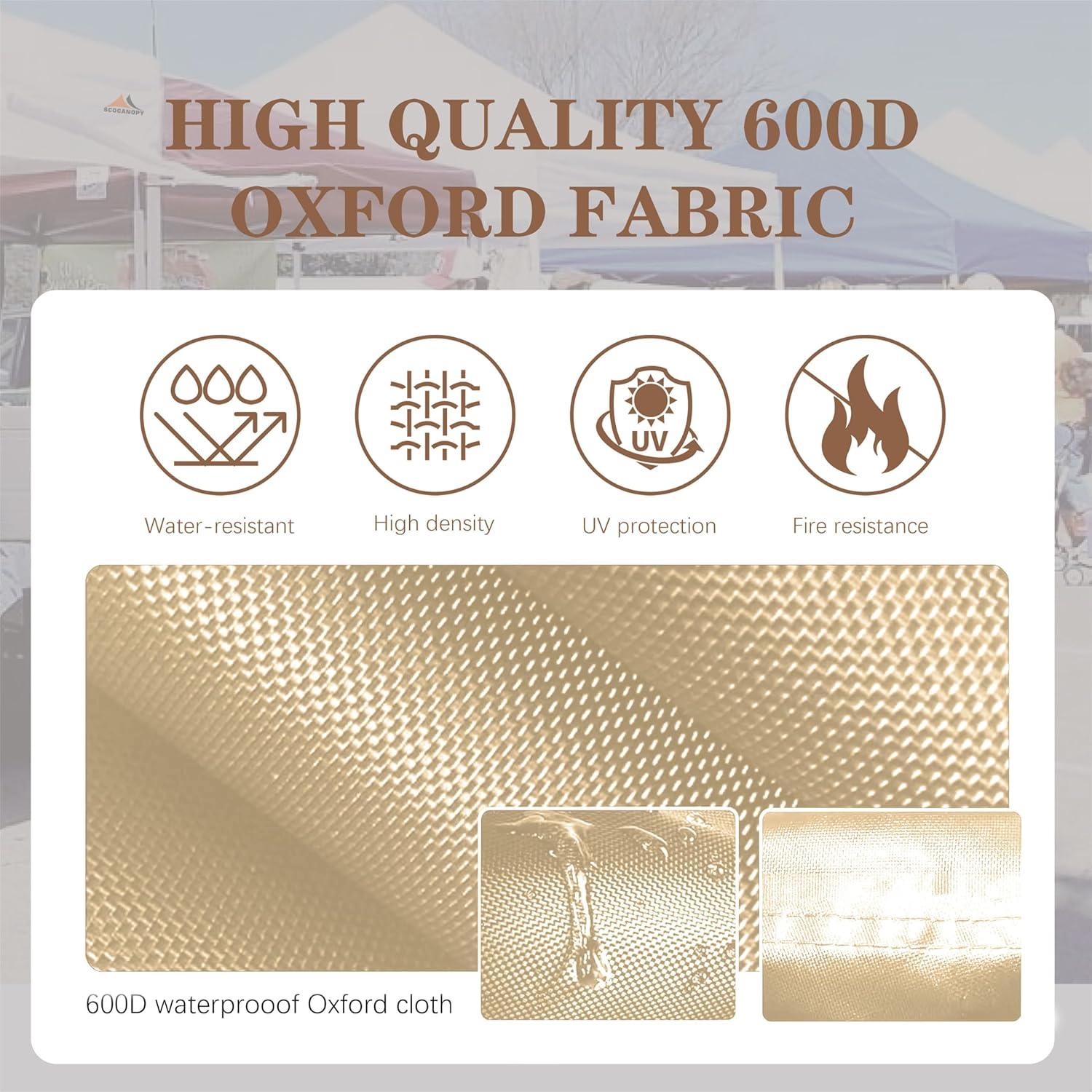 Cubierta de Carpa 10x10 Caqui SCOCANOPY Impermeable