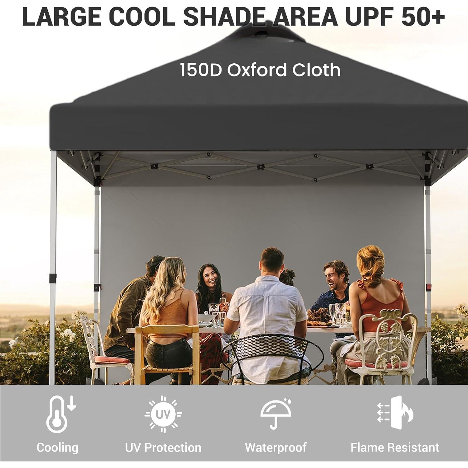Carpa Pop Up GarveeLife 10x10 Pies con Pared Lateral Negra
