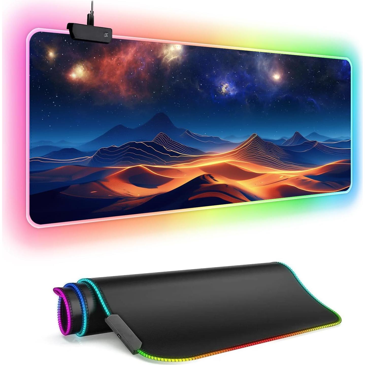 Alfombrilla de Ratón RGB VAULTUSCN XXL 80x30cm Impermeable