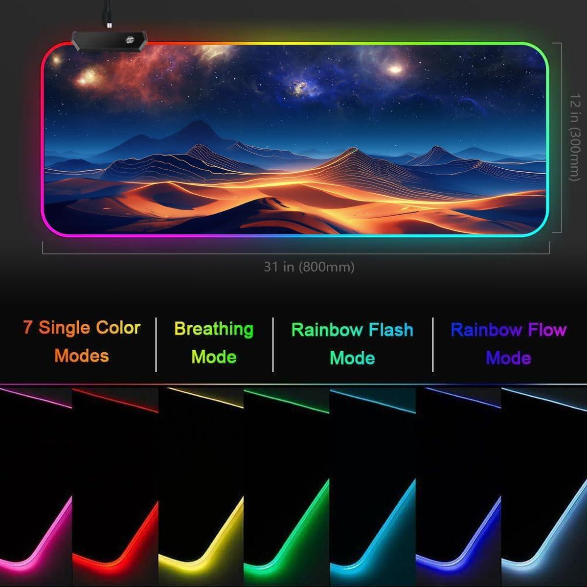 Alfombrilla de Ratón RGB VAULTUSCN XXL 80x30cm Impermeable