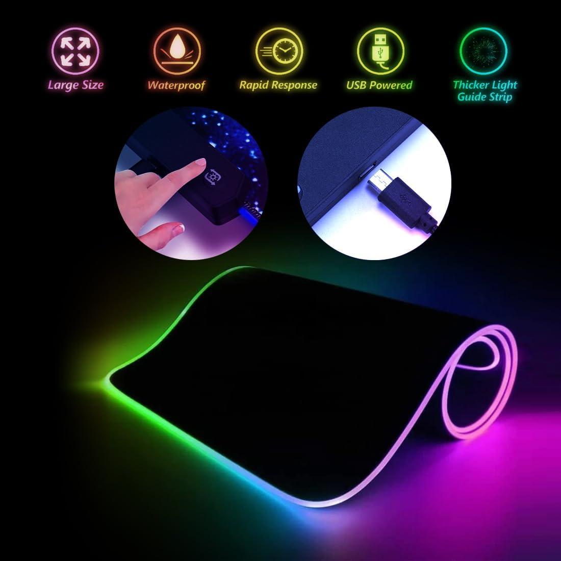 Alfombrilla de Ratón RGB VAULTUSCN XXL 80x30cm Impermeable