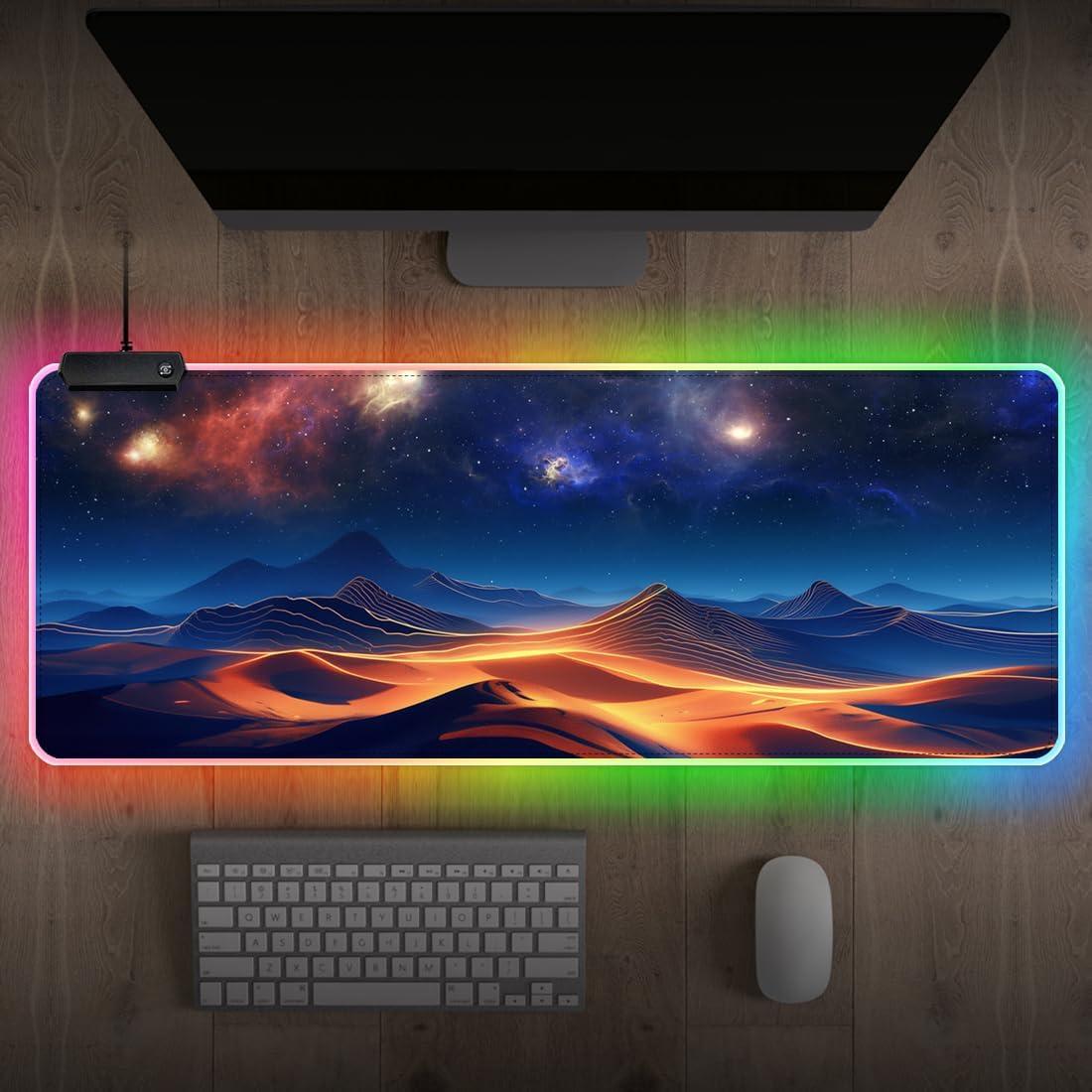 Alfombrilla de Ratón RGB VAULTUSCN XXL 80x30cm Impermeable