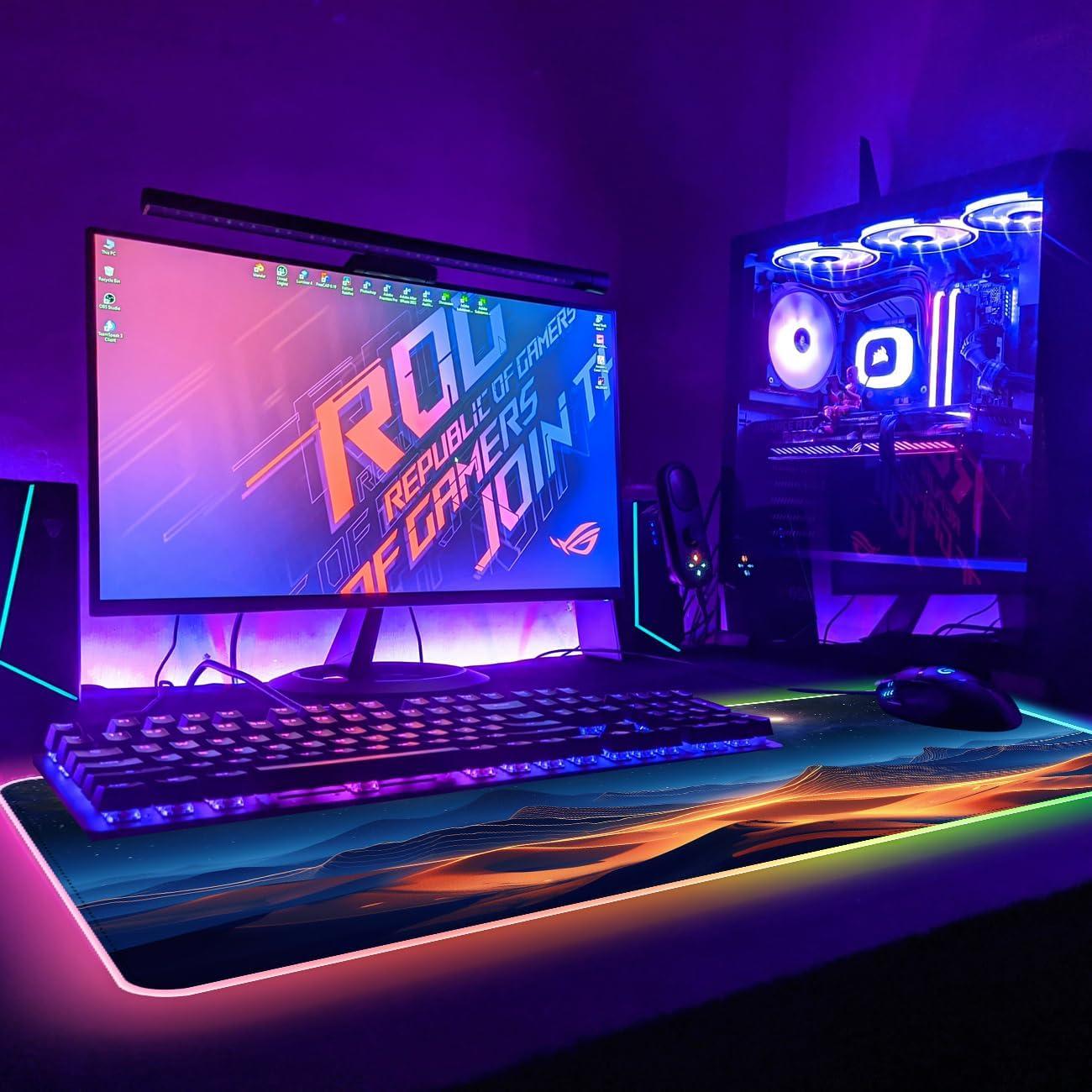 Alfombrilla de Ratón RGB VAULTUSCN XXL 80x30cm Impermeable