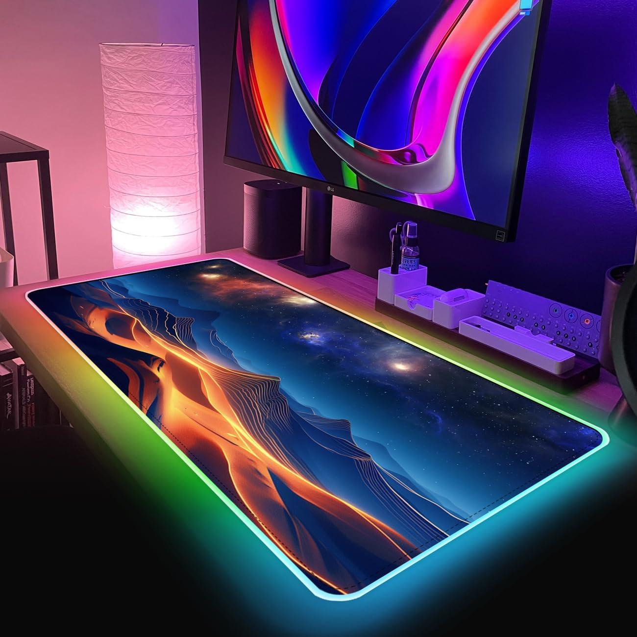 Alfombrilla de Ratón RGB VAULTUSCN XXL 80x30cm Impermeable